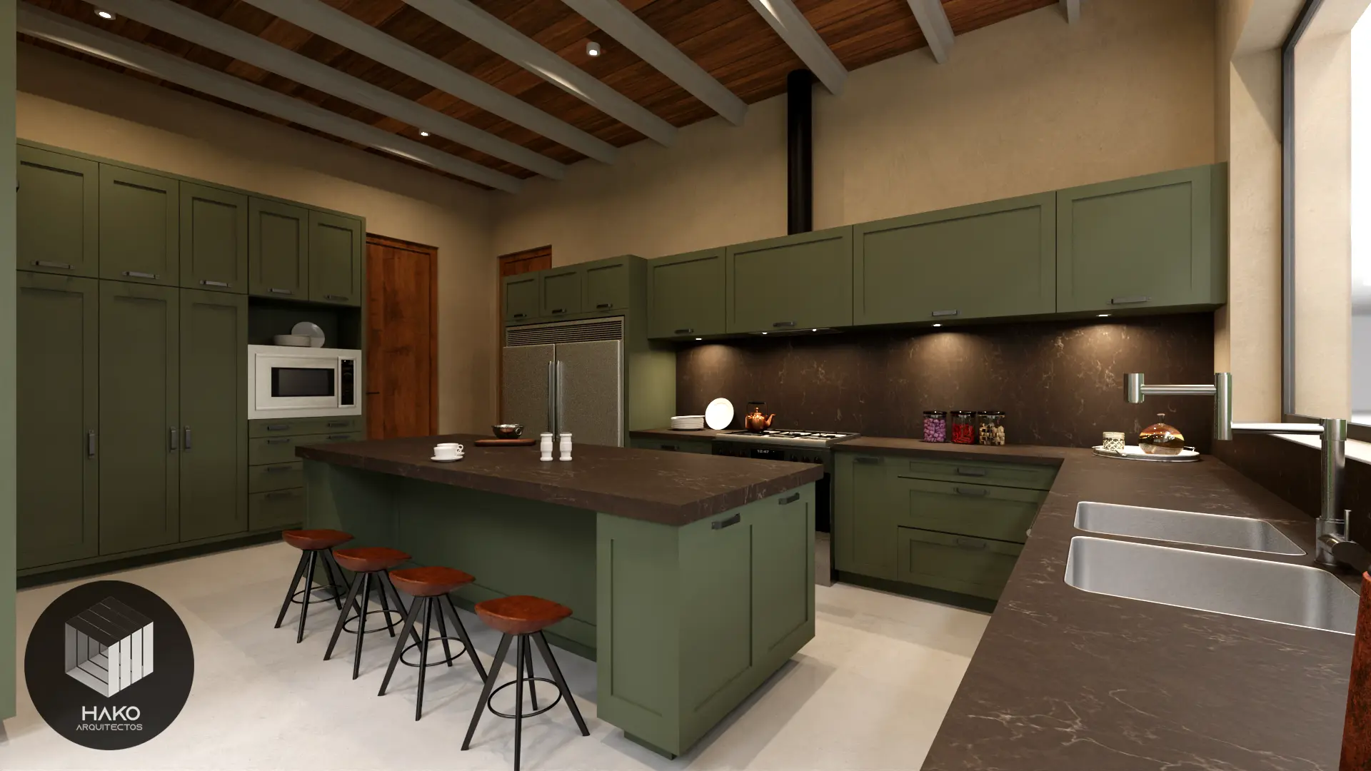 Diseño de cocina moderna con isla central - Proyecto de remodelación