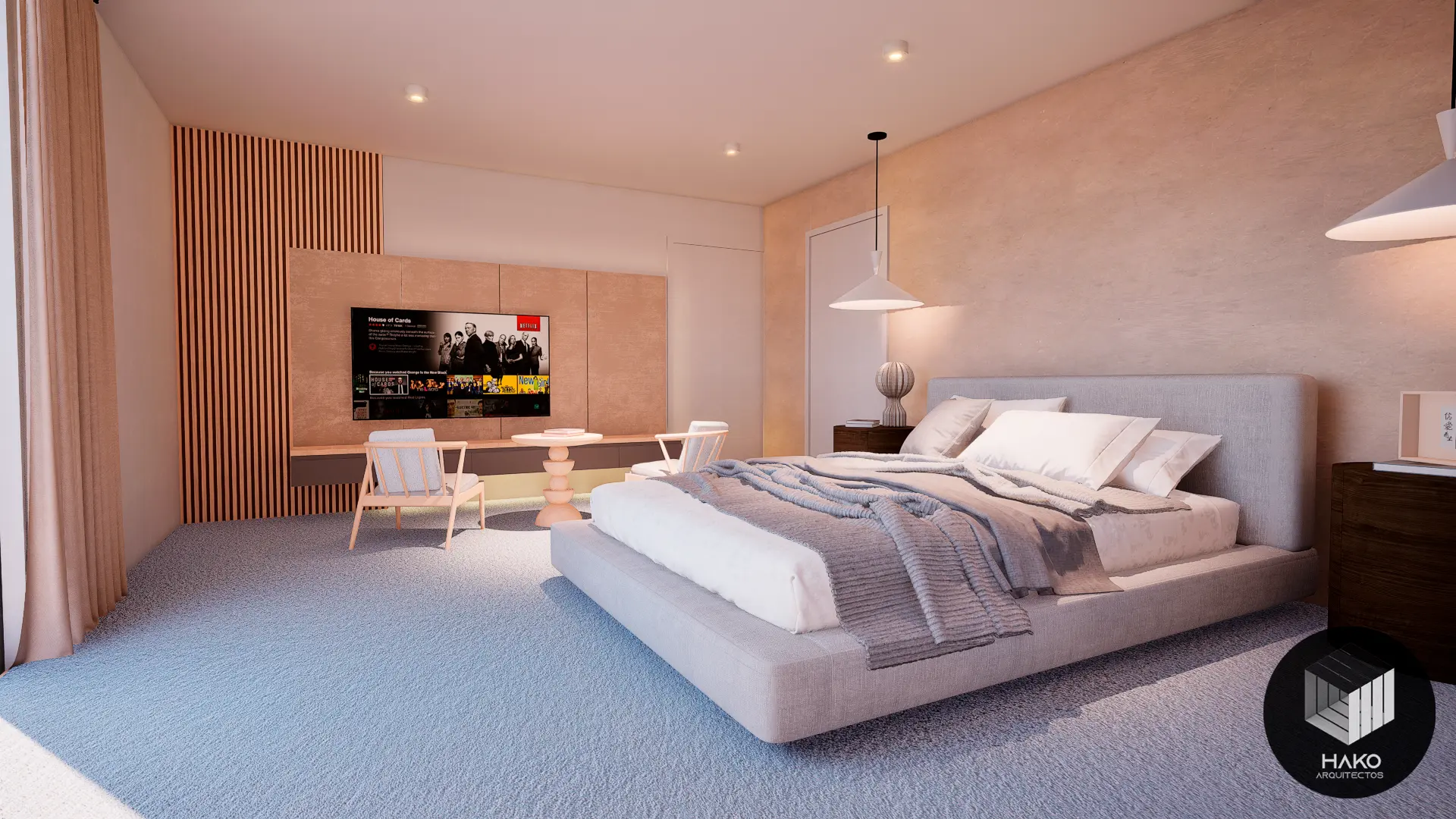 diseño moderno de interiores de habitación